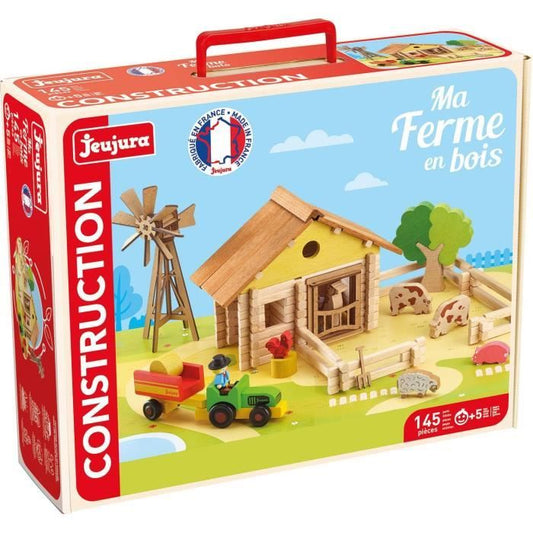 My wooden farm - Construction game - JEUJURA - 145 pieces