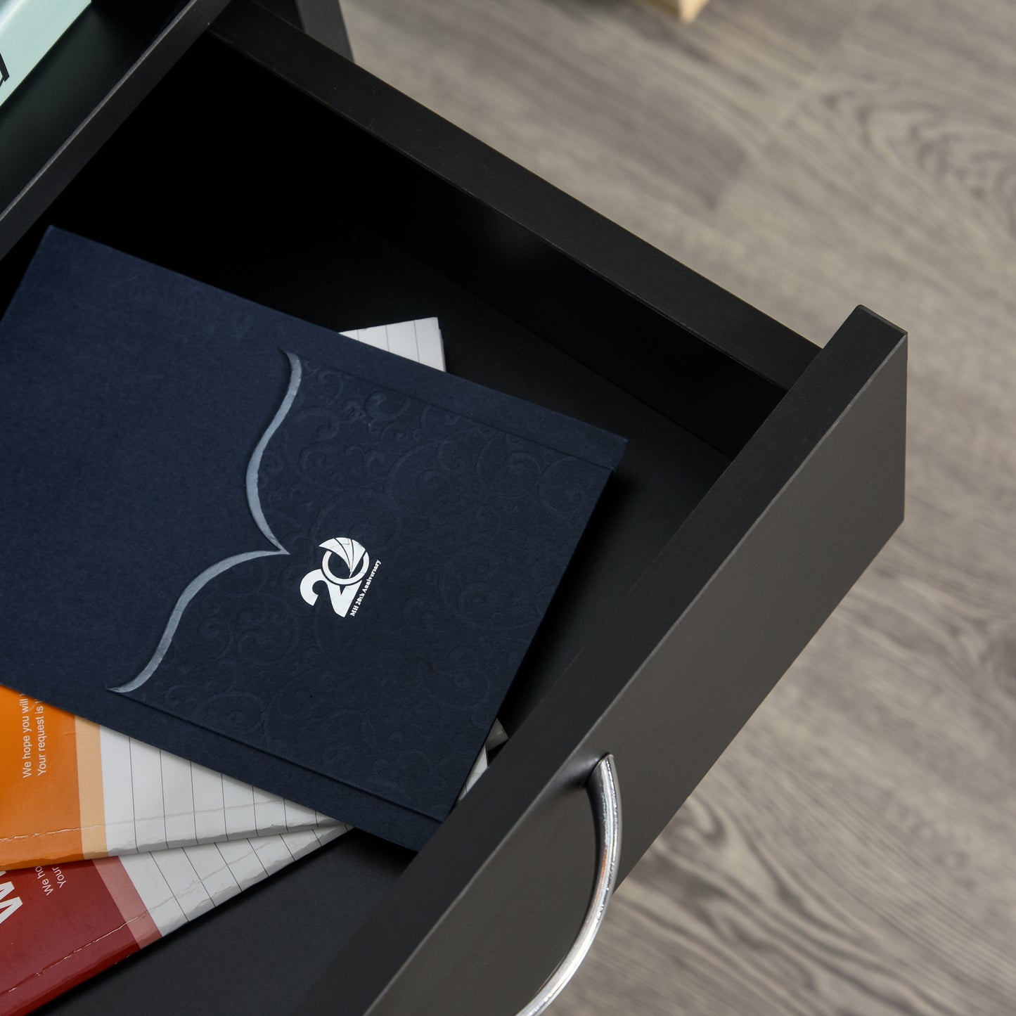 HOMCOM Rollcontainer Schubladencontainer Container, 1 Fach, 1 Regal, 1 Schublade, 40 cm x 3 cm x 60 cm, Schwarz