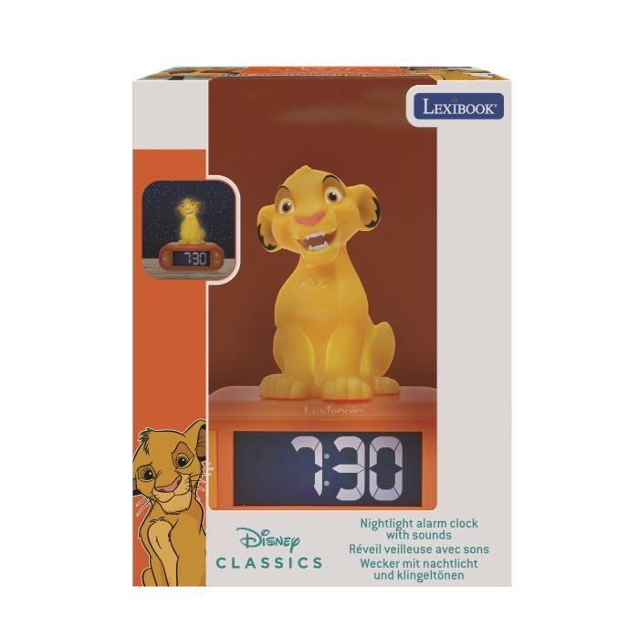 Simba digital alarm clock with night light and sound effects