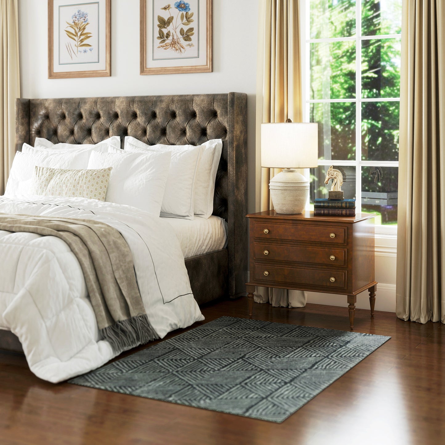 HOMCOM Teppich Wohnzimmerteppich im Modern Stil, waschbar Flächenteppich 150 x 80 cm Dunkelgrau