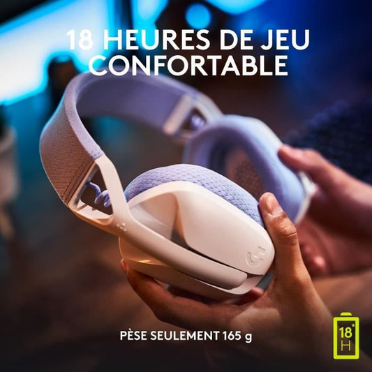 Logitech -G435 LIGHTSPEED Wireless Gaming Headset - WHITE - Lightweight Bluetooth with Built-in Mic for Dolby Atmos, PC, PS4, PS5, Mobile