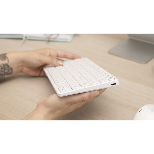 Wireless Keyboard - BLUESTORK - MINI MAC R - Compact - Rechargeable - White