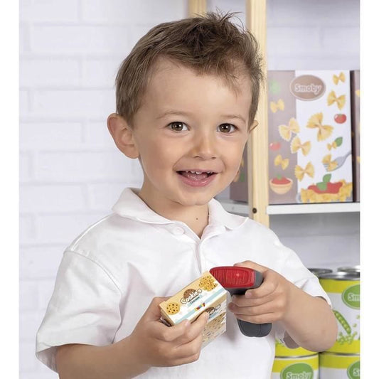 Smoby - Cash register - 30 accessories included - Calculator and Scanner with sound and light - Made in France - From 3 years old