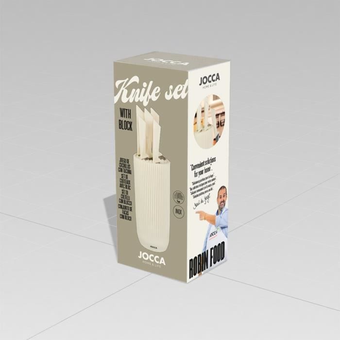 Set of 5 knives - JOCCA - Polypropylene block - Beige