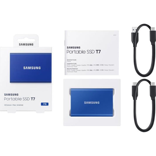 SAMSUNG external SSD T7 USB type C color blue 1 TB