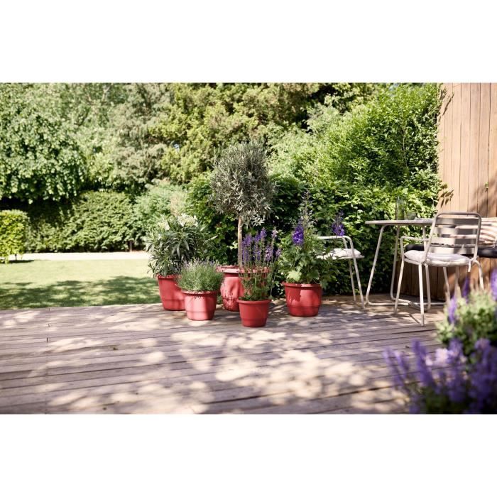 Flowerpot - ELHO - Amiga Round 40 - Red - Ø 39 x H 29 cm - Outdoor - 100% recycled