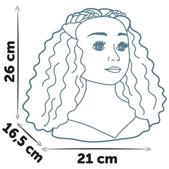 Smoby - Afro hair styling head - Easy to style - 23 realistic accessories - Heat-sensitive lips - Storage hatch