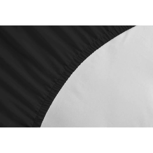 LOVELY HOME Fitted sheet 100% Cotton 140x190cm - Beanie 35cm - Black