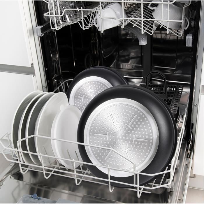 Arthur Martin Removable kitchen battery 15 pieces 16-20-22-24-26 cm black-All lights including induction