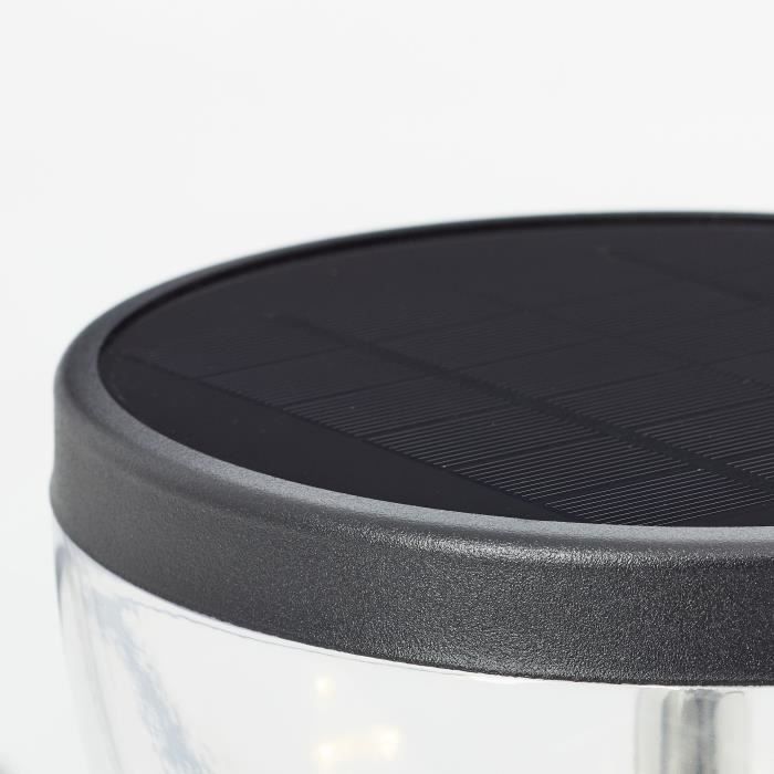 Outdoor bollard - BRILLIANT - TULIP - LED and solar - Motion detector - Stainless steel and plastic - 4 W - Black