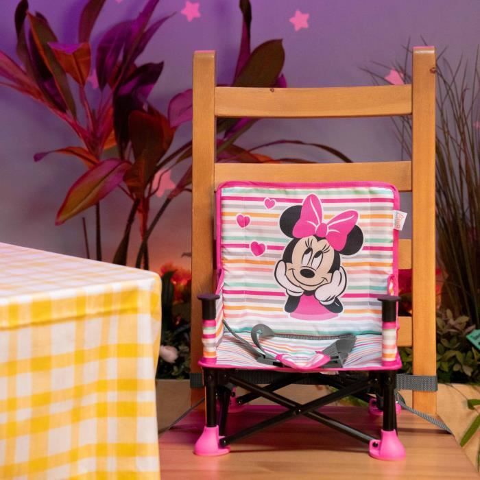 DISNEY BABY Minnie Mouse Booster Seat, Pop 'n Sit, Indoor, Outdoor, Convenient & Compact, Quick Fold, Pink