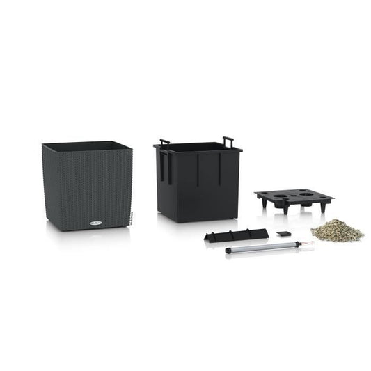 Planter - Cube cottage 40 - Complete kit - Granite - 31 L - LECHUZA