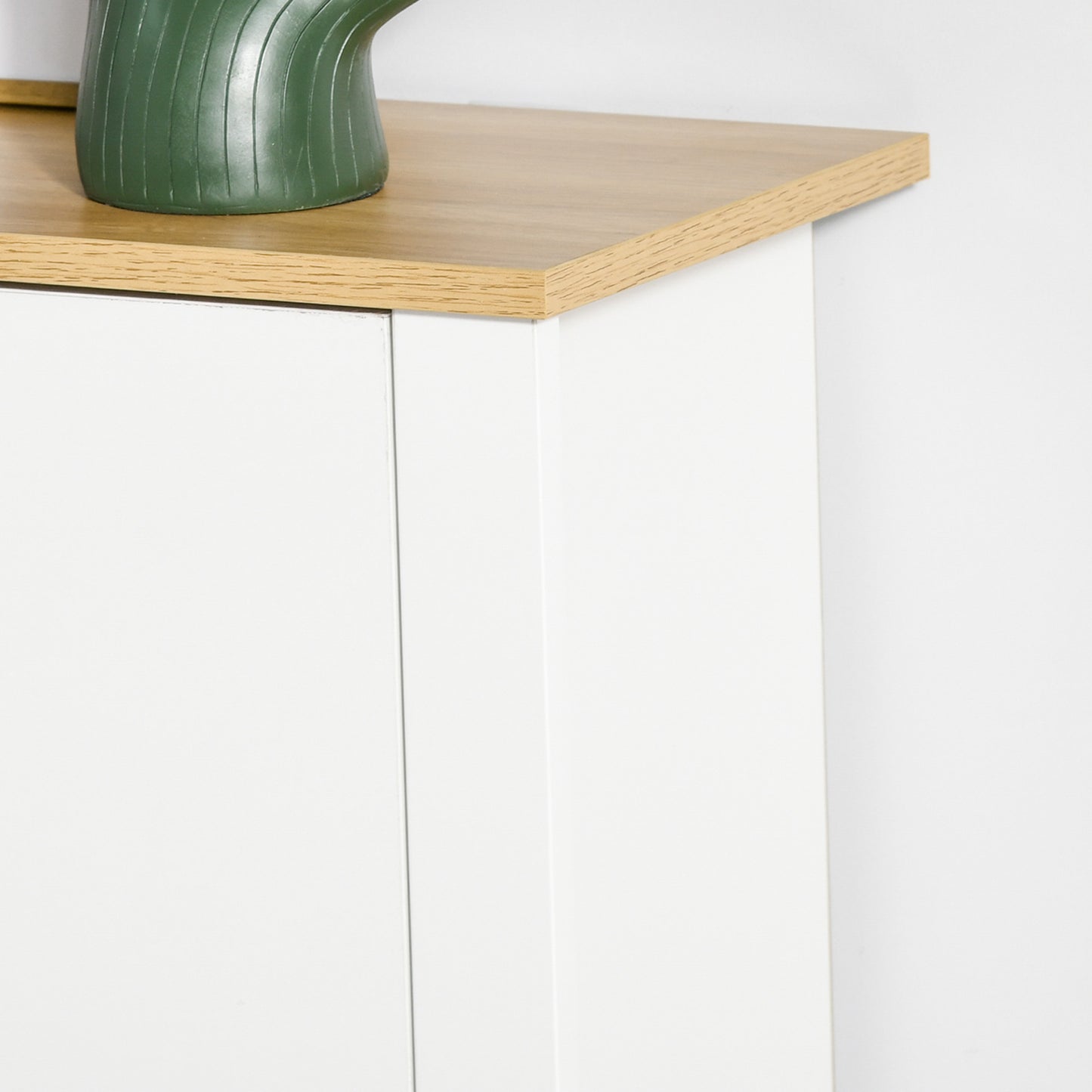 HOMCOM Schuhschrank Schruhregal Schuhaufbewahrung, 2 Fächer, 12 Paar Schuhe, 72 cm x 26 cm x 80 cm, Weiß + Braun