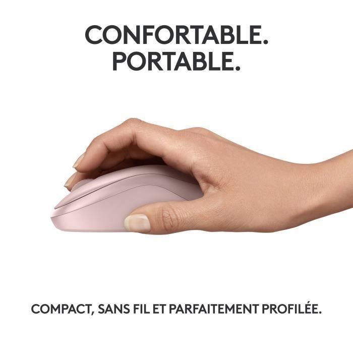 Logitech M240 mouse bluetooth, wireless, compact, portable, fluid monitoring - pink