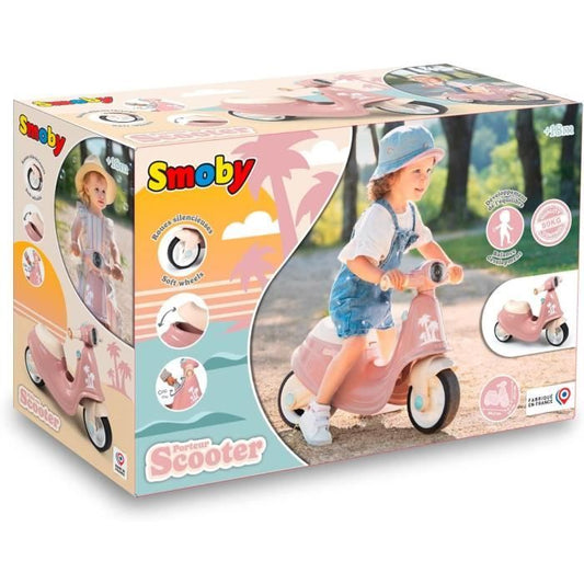 Smoby - Pink scooter carrier - Toy box - Silent wheels From 2 years old