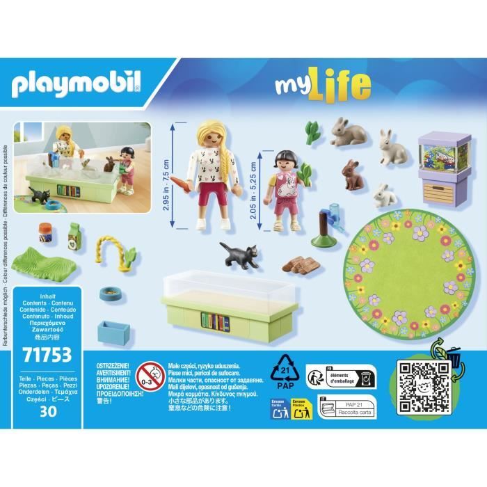 PLAYMOBIL 71753 Pet Shop with Rabbit Run, My Life, Animal Care, 30 Pieces, Ages 4+