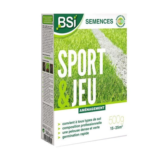 Grass seeds - BSI - Sport & play - With protective coating - High quality - up to 25 m² - 500g