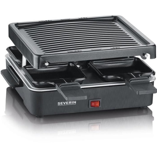 SEVERIN Raclette Grill 4 people compact, easy to store, ideal for small households, cooking surface 21 x 21cm, RG 2370