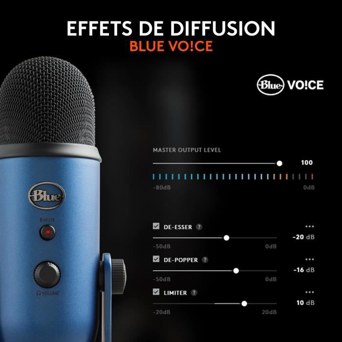USB Microphone - Blue Yeti - For Recording, Streaming, Gaming, Podcast on PC or Mac - Blue