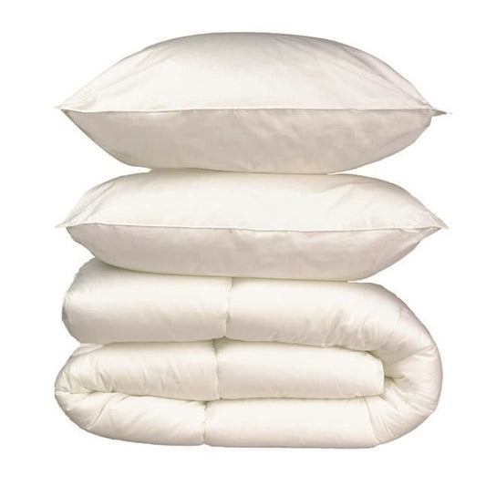 Microfiber bed linen pack - 1 hot duvet 220x240 cm + 2 pillows 60x60 cm white