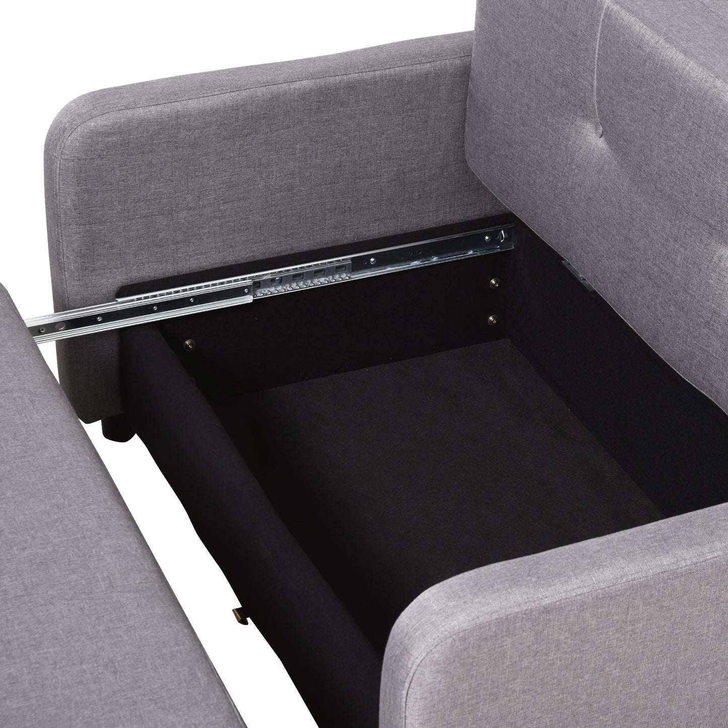 HOMCOM Schlafsofa für 2 Personen, mit Stauraum, leichter Umbau, flexibles Design, Grau