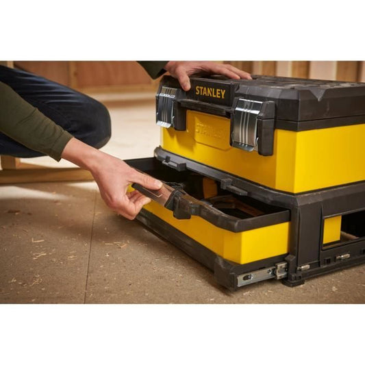 STANLEY Toolbox with yellow drawer 51cm empty
