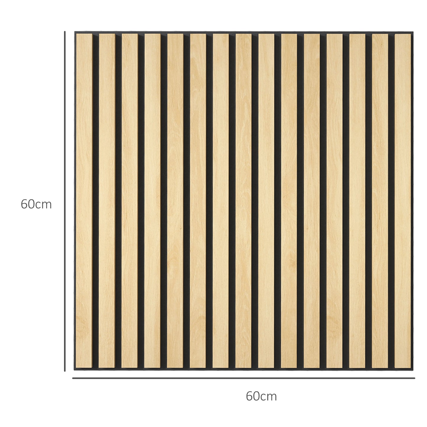 HOMCOM Akustikpaneel, Schallabsorption, DIY Lamellenwand, MDF & Polyester, einfache Installation, Eiche