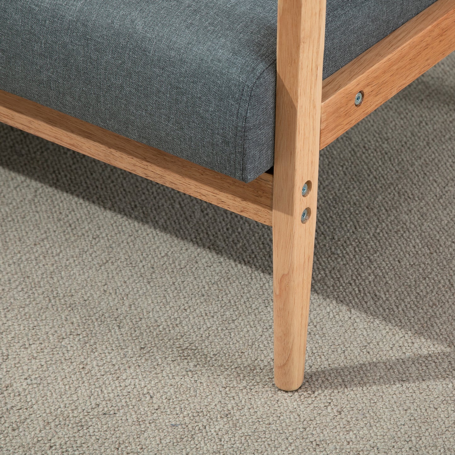 HOMCOM Sofa 2 Sitzer Couch, Wohnzimmersofa mit Leinenoptik Modern Polstersofa für Wohnzimmer, Schlafzimmer, Dunkelgrau 115 x 66,5 x 73 cm