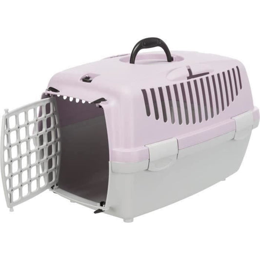 TRIXIE Transport box Capri 1 - XS - 32 x 31 x 48 cm - Light gray and mauve - For dogs