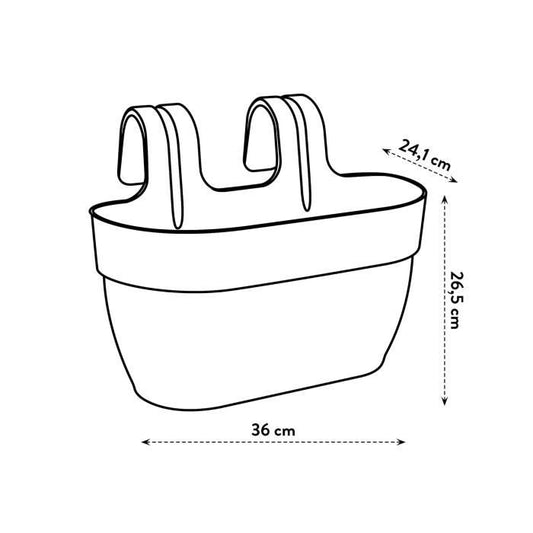 Elho - Flower pot - Vibia Campana Easy Hanger Medium - Pink pink - Outdoor balcony - L 24.1 x W 36 x H 26.5 cm