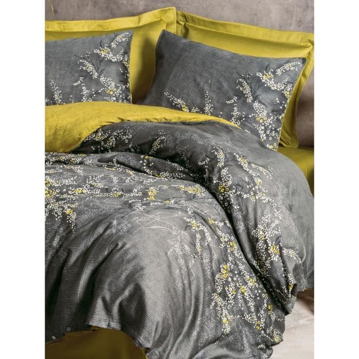 Bedding set - 1 duvet cover 220 x 240 cm + 2 pillowcases 60 x 60 cm - 100% cotton satin - Anthracite