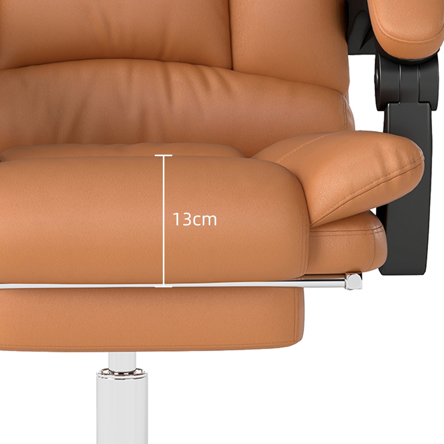 Vinsetto Massage-Bürostuhl, Schreibtischstuhl mit Heizfunktion, Drehstuhl, Liegefunktion, höhenverstellbarer PC-Stuhl, Hellbraun