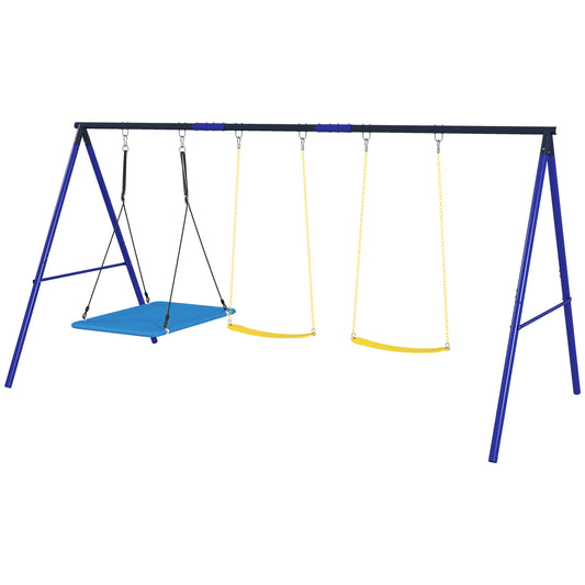 AIYAPLAY Schaukelset für 3 Kinder, 120 kg Belastbarkeit, Outdoor-Schaukeln, Bunt