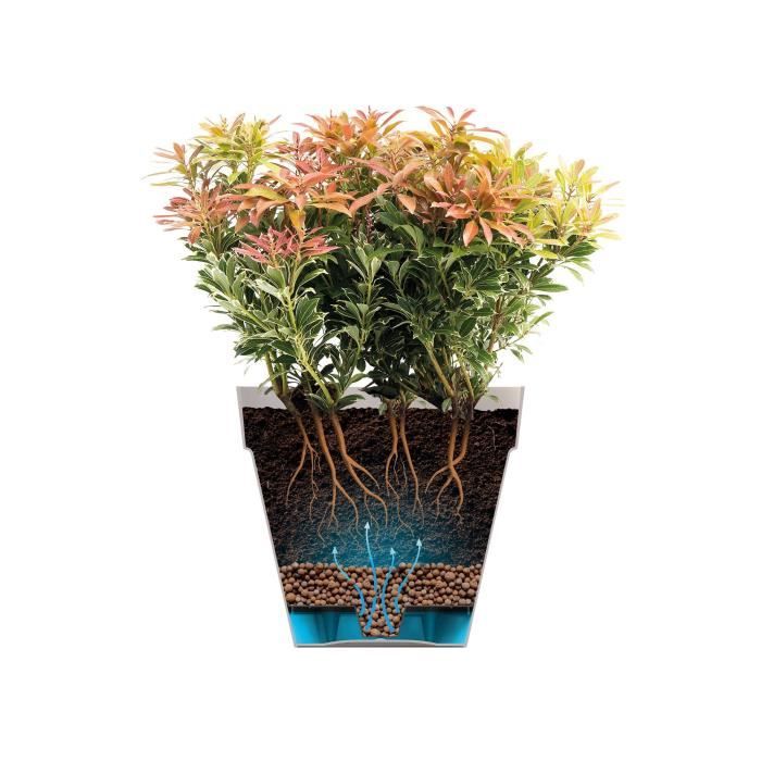 Flower pot - Elho - Loft Urban Round - Wheels 50 - Purple - L 49 x W 48.5 x H 45 cm - Outdoor - 100% recycled