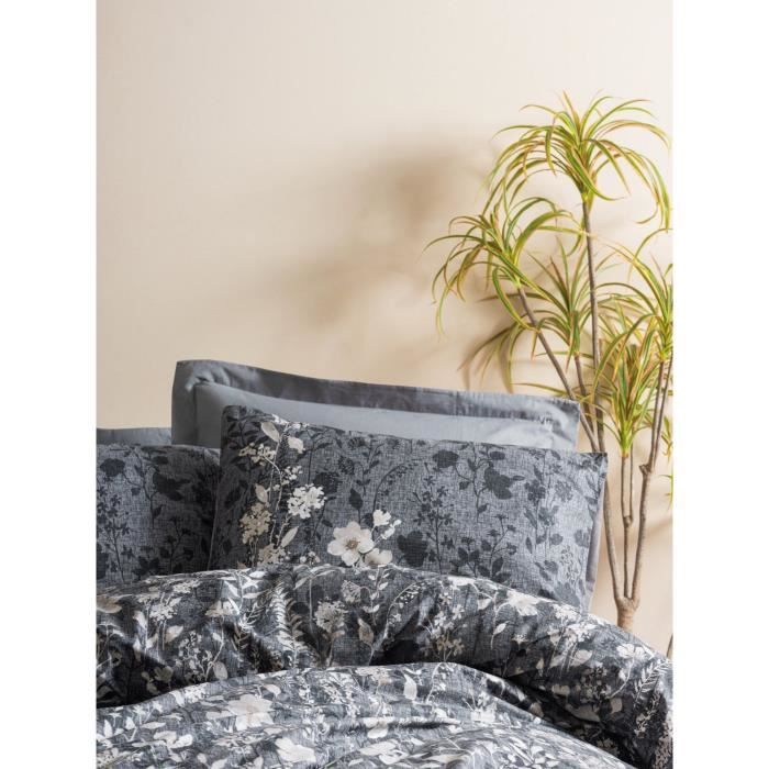 Bedding set - 1 duvet cover 220 x 240 cm + 2 pillowcases 60 x 60 cm - 100% cotton - Anthracite