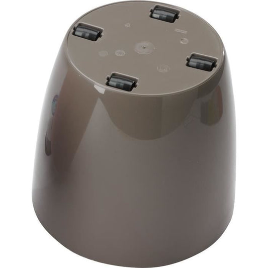 Shiny flowerpot - GARDEN ID - Shiny Taupe with wheels - 30 x 27 cm - Ceramic look - Waterproof - Easy to move