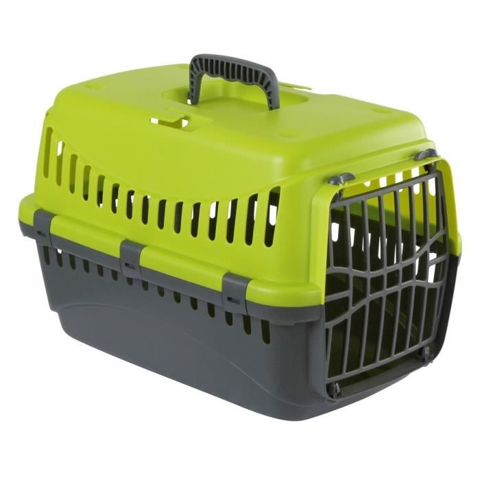 KERBL Expedition Dog Transport Box - 48x32x32cm - Green and Dark Grey