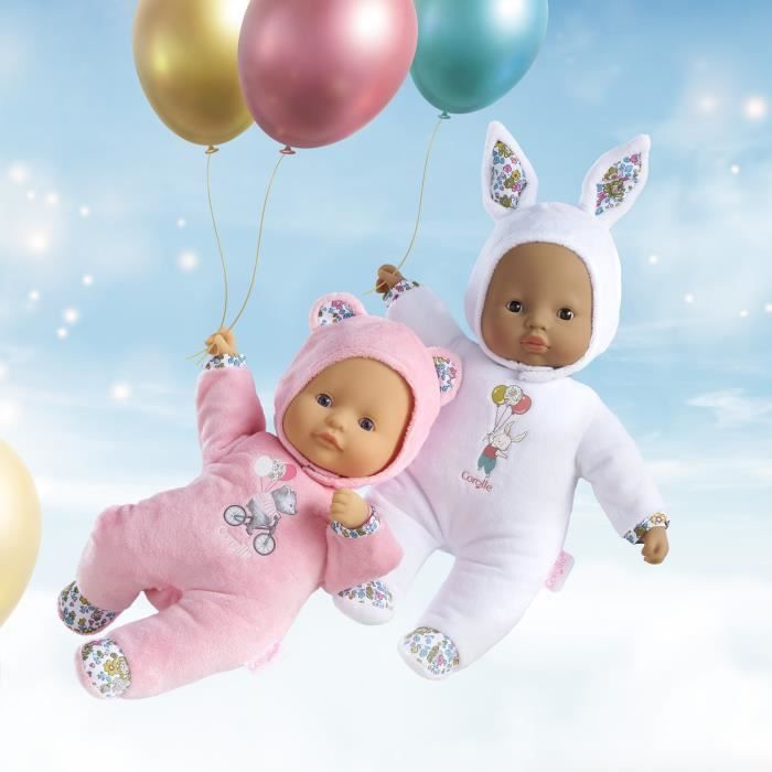 My Doudou COROLLE - Pti' Coeur Ours Rose - 30 cm - small baby doll - vanilla scent - from 9 months