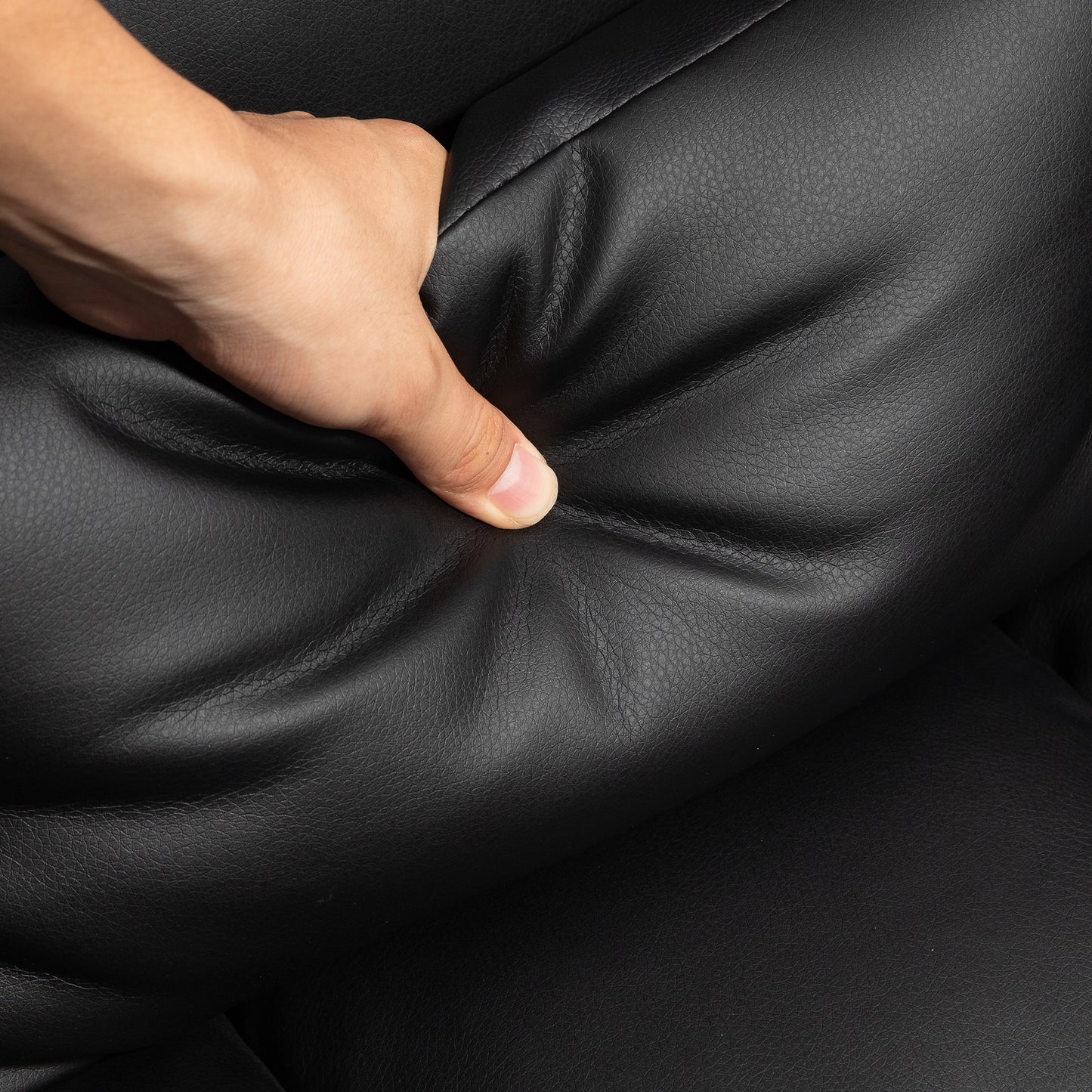 HOMCOM Ergonomischer Bürostuhl, höhenverstellbar 48-56 cm, neigbare Rückenlehne, Fußstütze, Schwarz