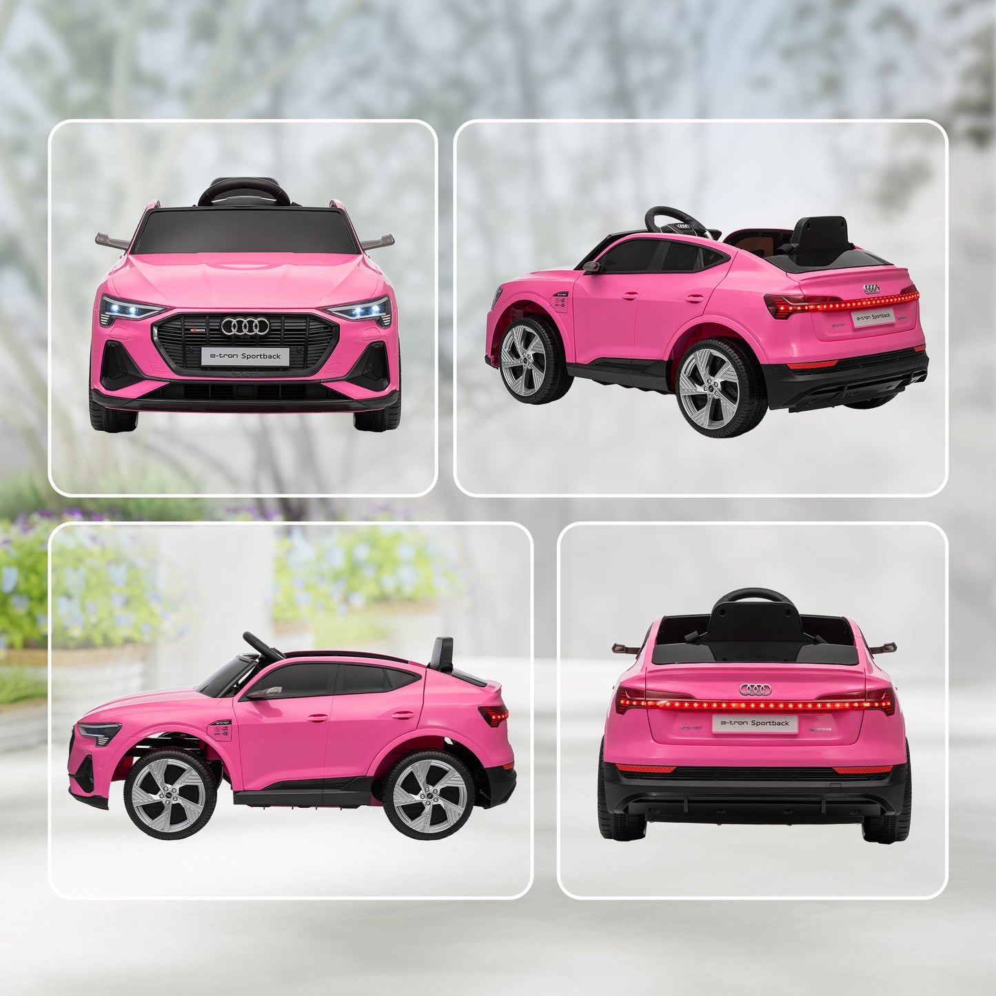 HOMCOM Elektro Kinderauto 12V Elektrofahrzeug Audi E-tron Elektroauto mit Fernbedienung, Sicherheitsgurt, für 3-5 Jahre