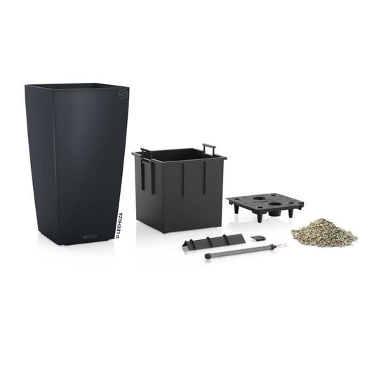 LECHUZA Cubico Color 40 Planter - Slate - Sub-irrigation system - 40x40x75cm