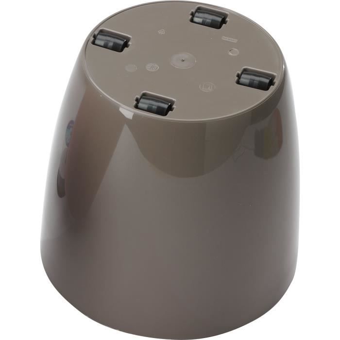 Shiny flowerpot - GARDEN ID - Shiny Taupe with wheels - 35 x 32 cm - Ceramic look - Waterproof - Easy to move
