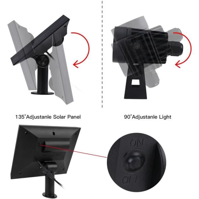 Four 4 in 1 solar spotlights to stick or fix - LUMISKY - ROUNDY - H27 cm - Cool white LED