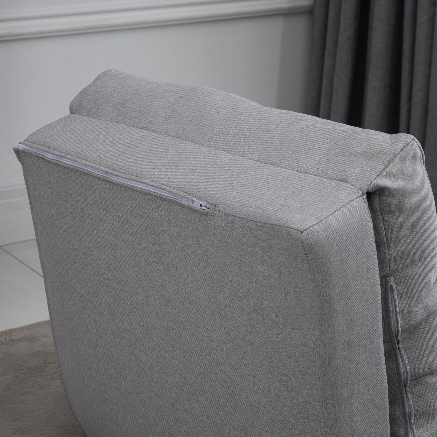 HOMCOM Bodensessel Klappmatratze Schlafmatte, 2-in-1-Design, abnehmbares Kissen, 60 x 80 x 56 cm, Grau