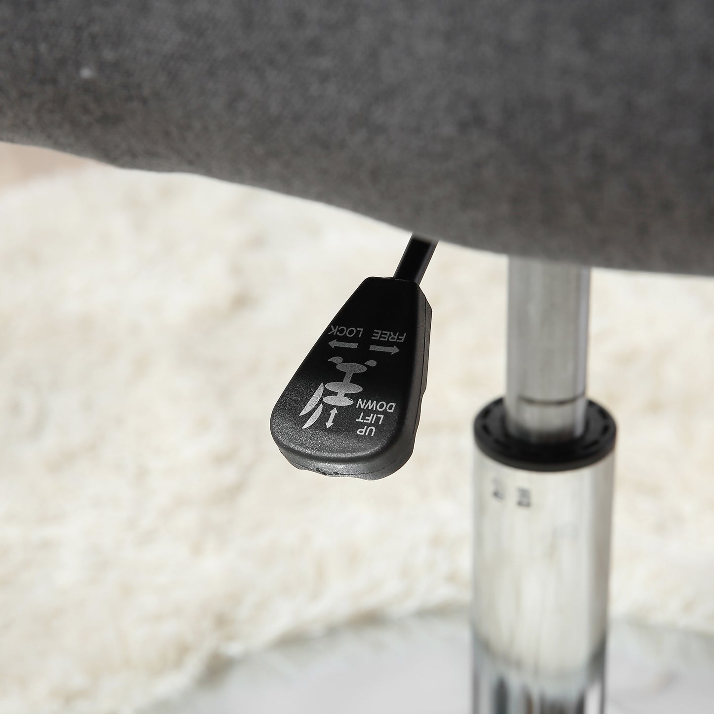 HOMCOM Drehstuhl, höhenverstellbarer Bürostuhl, leinenartiges Polyester, Metall, 60 x 60 x 79-91 cm, Dunkelgrau