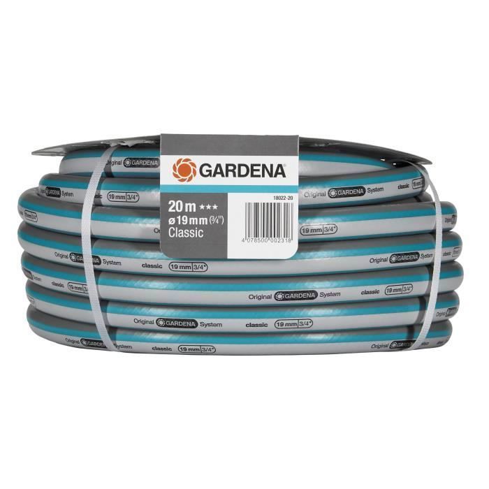 Gardena Classic watering pipe-Length 20m-Ø19mm-High resistance pressure 22 bar maximum-12 years warranty (18022-20)