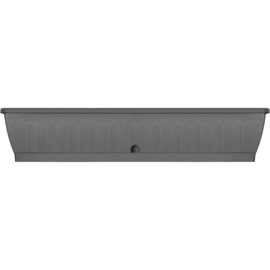 Planter - GARDEN ID Terraflor - Anthracite 100 cm - Solidity - Water reserve - Recycled & 100% recyclable - Volume for plants.