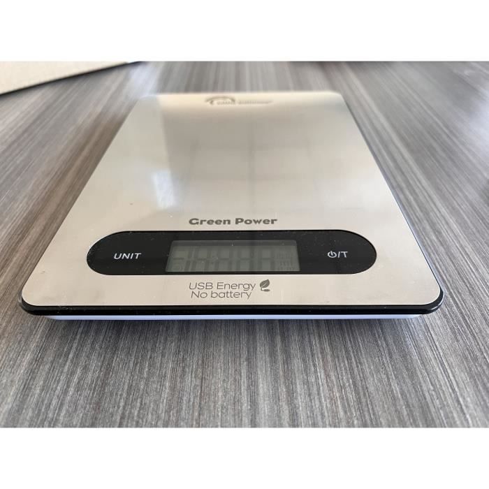 Kitchen scale - Slim - Stainless steel - USB - Repairable