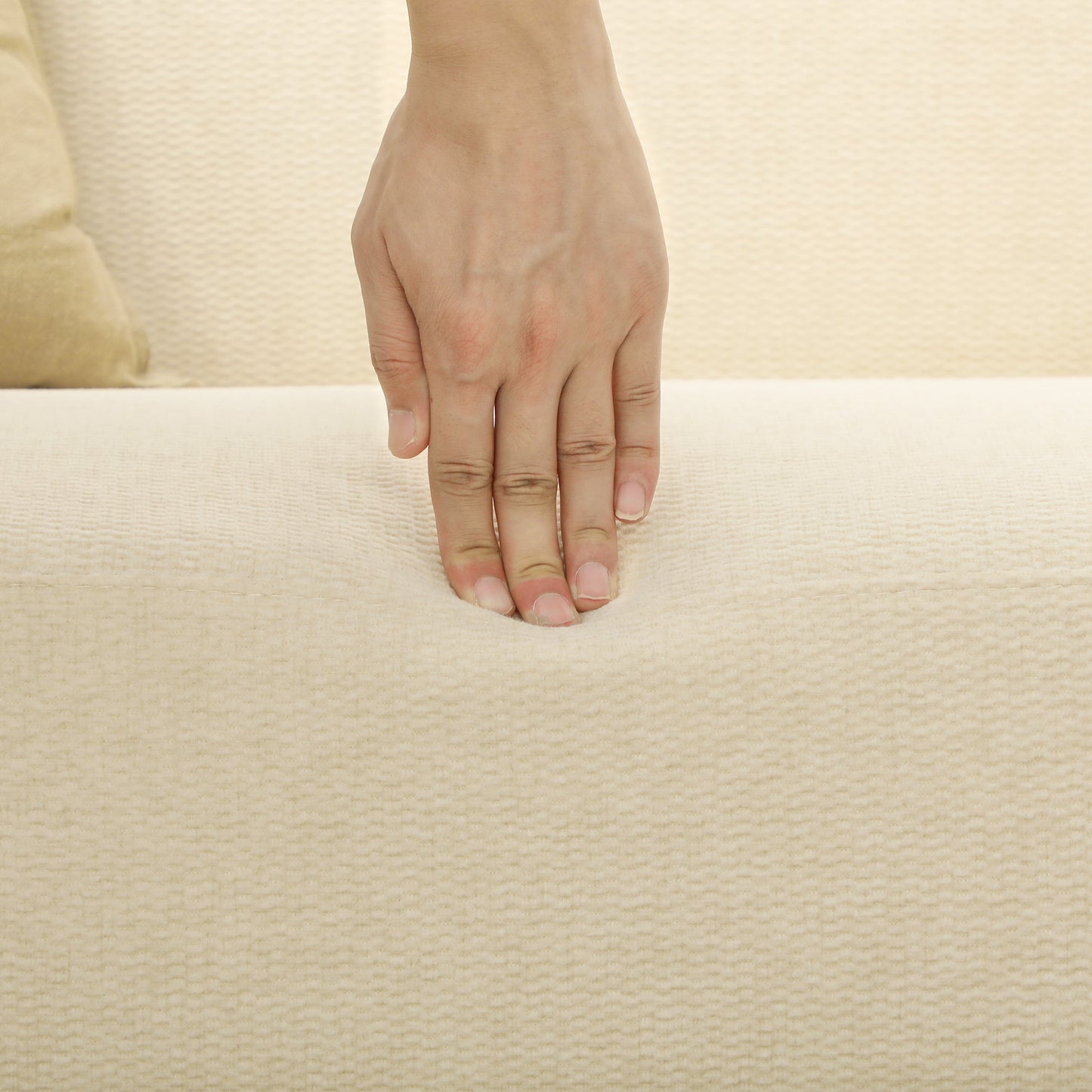 HOMCOM Zweisitzer-Sofa, kompakt, hautfreundlicher Bezug, bis 240 kg, 130x74x79 cm, Cremeweiß