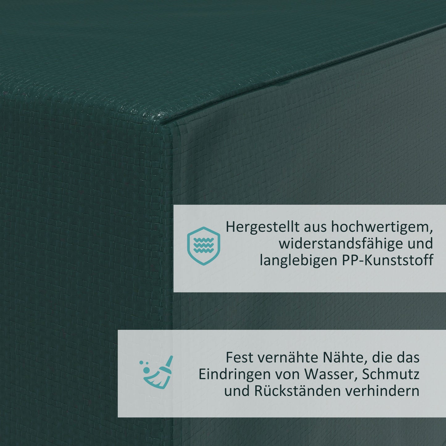 Outsunny Schutzhülle für Gartenmöbel Winterfest Wasserdicht Abdeckung Anti-UV Abdeckplane Gewebe Abdeckhaube für Gartentische Terrassenmöbel Rechteckig 235 x 190 x 90cm Grün
